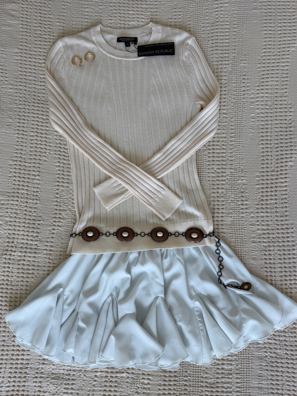 White Tiered Ruffle Mini Skirt Romantic Cottagecore